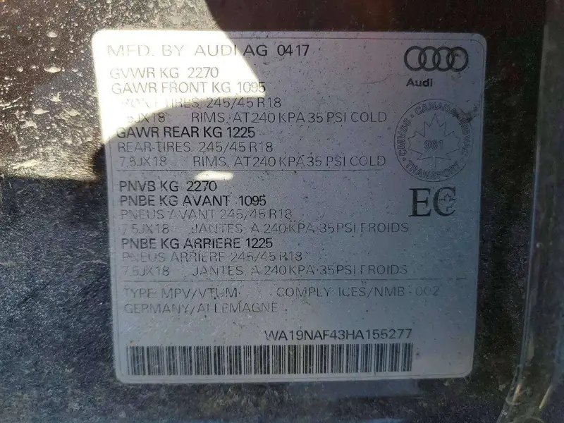 2017 Audi A4 Technik, černá, 86 679 km, dovoz Kanada — foto 6 z 12