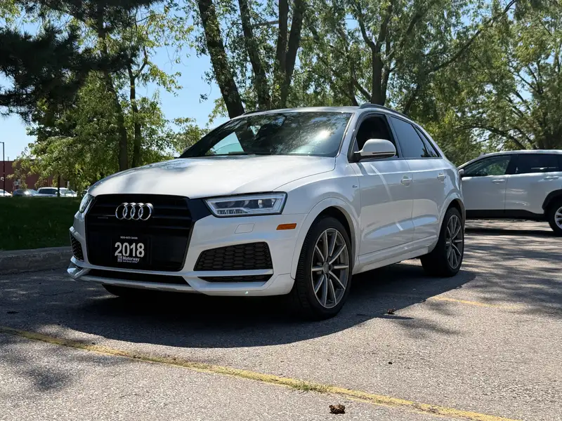 2018 Audi Q3 Technik, bílá, 114 000 km, dovoz Kanada — foto 3 z 12