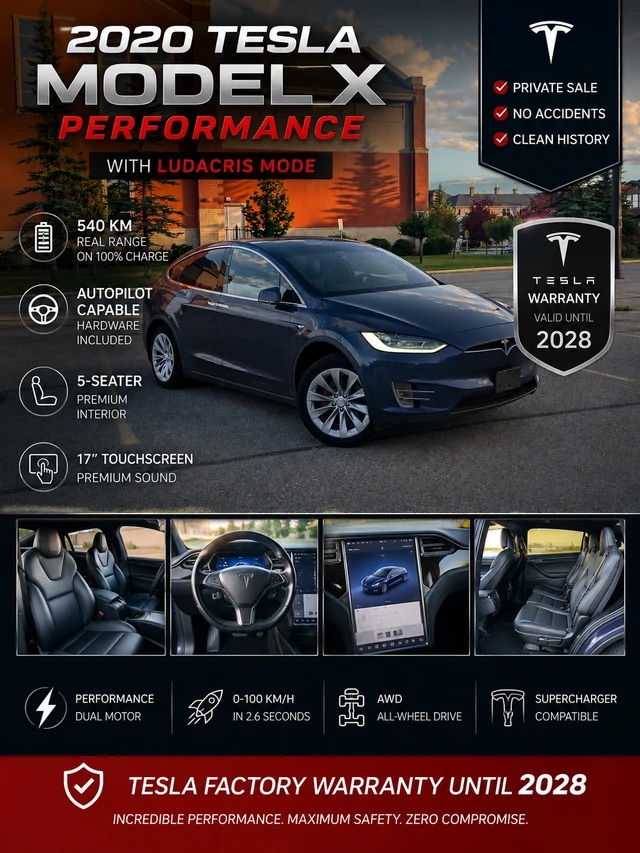 2020 Tesla Model X Performance, modrá, 136 000 km, dovoz Kanada — foto 1 z 5 2020 Tesla Model X Performance, modrá, 136 000 km, dovoz Kanada — foto 1 z 5