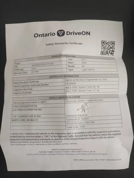 2012 Audi A4 valid safety., šedá, 227 180 km, dovoz Kanada — foto 9 z 12
