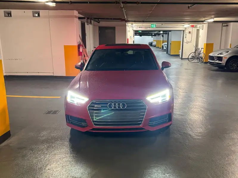 2017 Audi A4 Progressiv, červená, 245 000 km, dovoz Kanada — foto 4 z 5