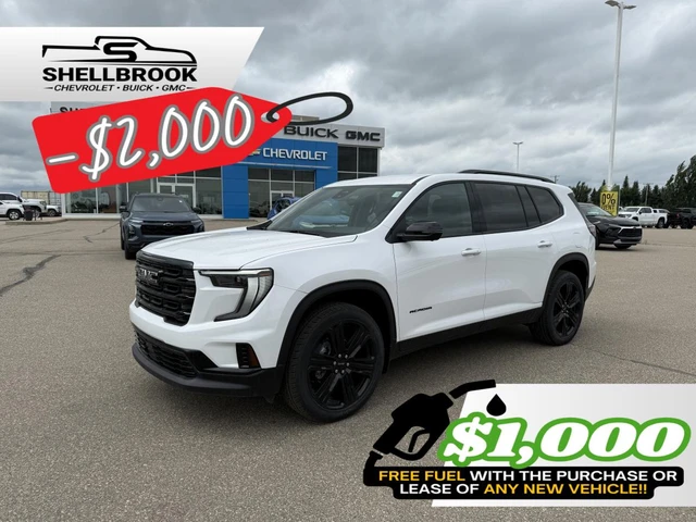 2026 GMC Acadia Elevation, bílá, 1 km, dovoz Kanada — foto 1