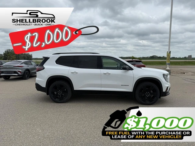 2026 GMC Acadia Elevation, bílá, 1 km, dovoz Kanada — foto 3 z 5