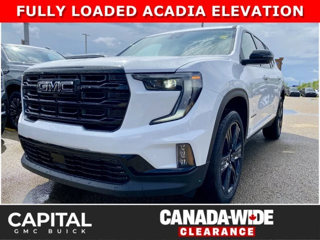 2026 GMC Acadia Elevation, bílá, 5 km, dovoz Kanada — foto 1