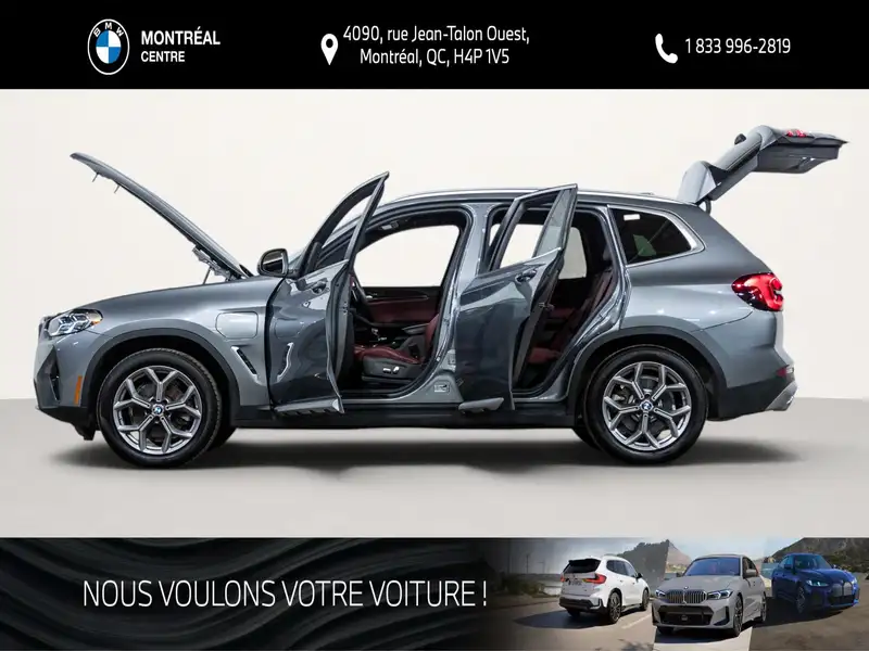 2023 BMW X3 xDrive30e | Spécifications de base | Point d'accè, šedá, 38 517 km, dovoz Kanada — foto 5 z 12