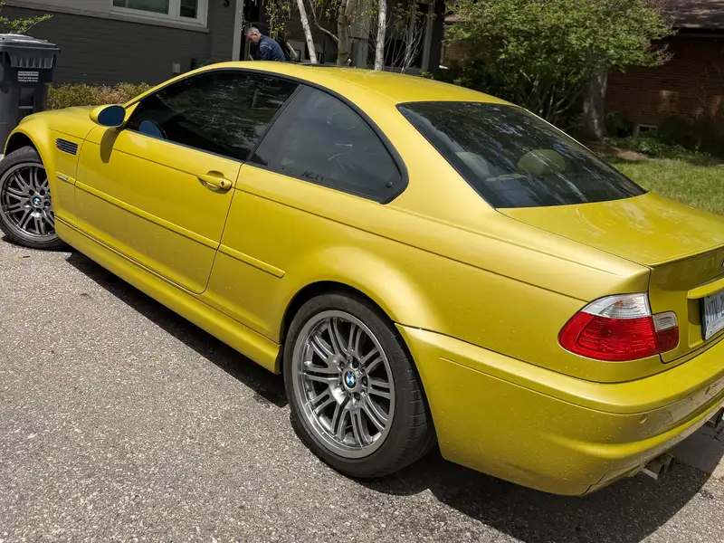 2003 BMW M3 Coupe, žlutá, 79 000 km, dovoz Kanada — foto 2 z 5