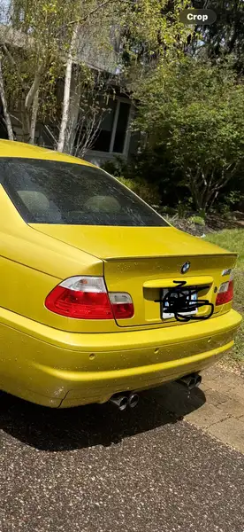 2003 BMW M3 Coupe, žlutá, 79 000 km, dovoz Kanada — foto 4 z 5