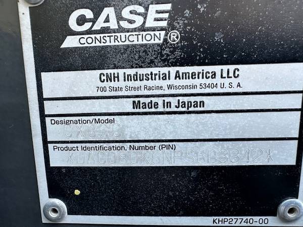 Case CX80C, dovoz USA — foto 4 z 6