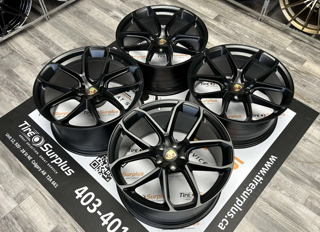 20" Porsche P11 Satin Black Staggered Rims 5x112 - Porsche Macan, černá, dovoz Kanada — foto 2 z 5
