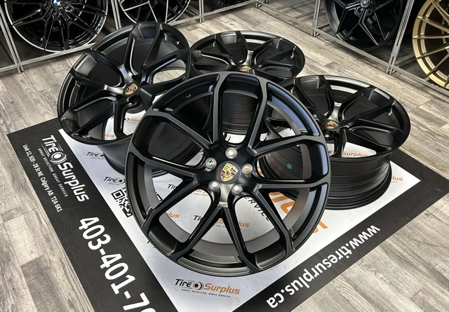 20" Porsche P11 Satin Black Staggered Rims 5x112 - Porsche Macan, černá, dovoz Kanada — foto 5 z 5