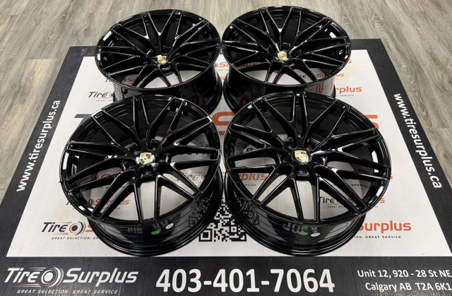 20" Porsche P12 Gloss Black Wheels 5x112 - Porsche Macan, černá, dovoz Kanada — foto 4 z 5