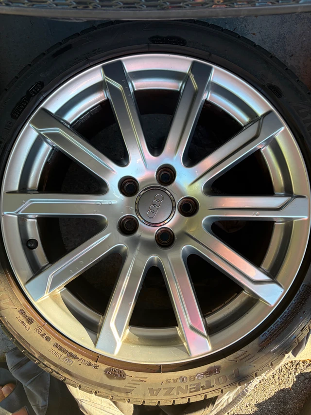 18" Audi OE Wheels+Bridgestone 245/40R18 Potenza RE980AS+ Tires, dovoz Kanada — foto 3 z 5