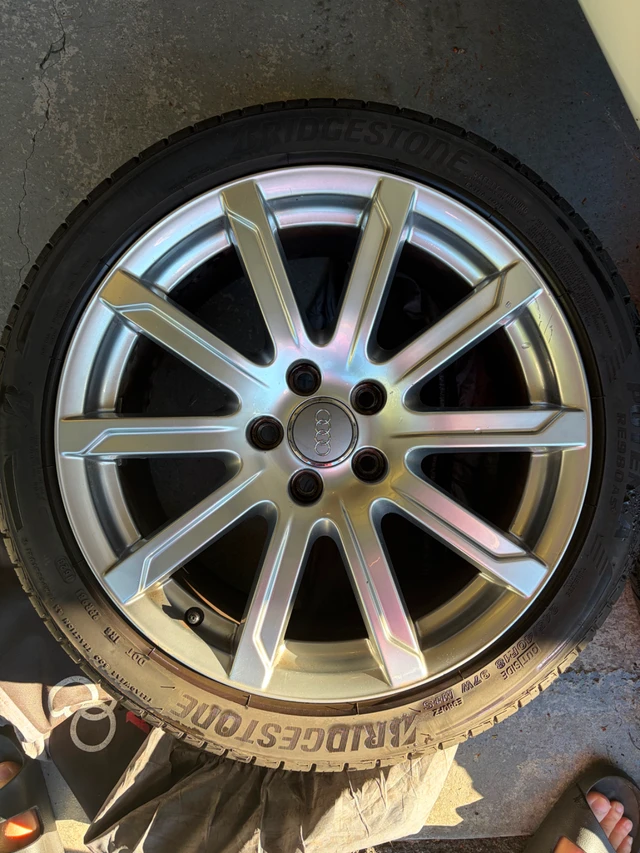 18" Audi OE Wheels+Bridgestone 245/40R18 Potenza RE980AS+ Tires, dovoz Kanada — foto 4 z 5