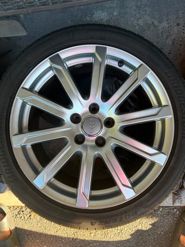 18" Audi OE Wheels+Bridgestone 245/40R18 Potenza RE980AS+ Tires, dovoz Kanada — foto 5 z 5