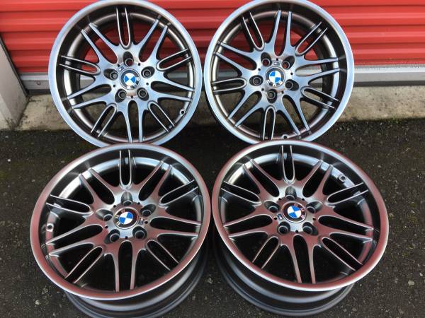 sada ULTRA RARE Genuine OE 18" BMW E39 M5 Style 65 rims, dovoz Kanada — foto 2 z 5
