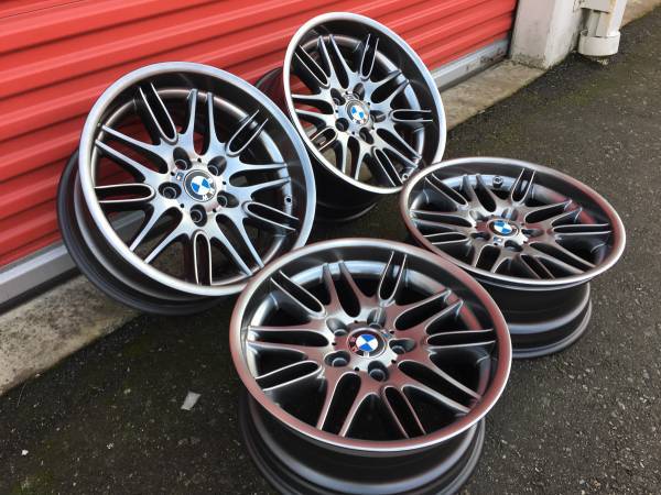 sada ULTRA RARE Genuine OE 18" BMW E39 M5 Style 65 rims, dovoz Kanada — foto 3 z 5