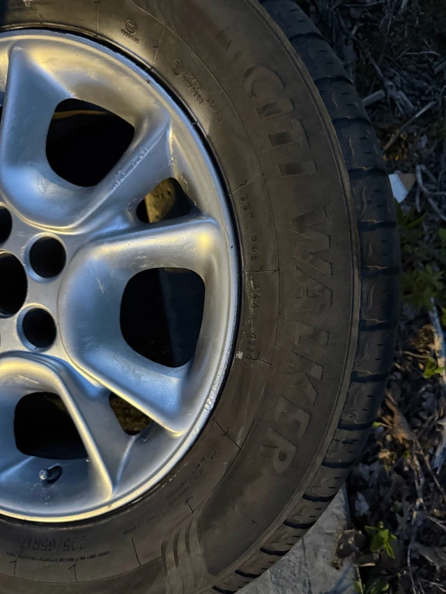 4X225/65/R17 Compasal summer tires on Toyota mags from rav4, dovoz Kanada — foto 2 z 5