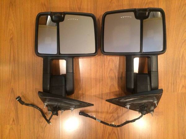 14 - 19 OE Silverado Chrome Powerfold Tow Mirrors, dovoz USA — foto 2 z 7