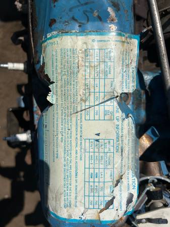 1977 dodge/Mopar 440 motor, dovoz USA — foto 5 z 7