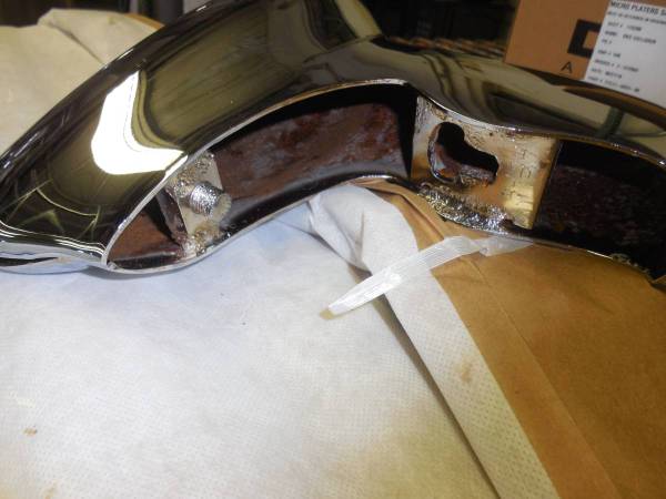 Replated OE přední nárazník 1947 Cadillac (3) pieces, dovoz USA — foto 5 z 7