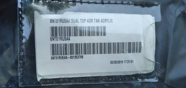 Jeep Wrangler 4 dr Fabric top nový OE w/top hard ware OTHER ITEMS, dovoz USA — foto 6 z 12