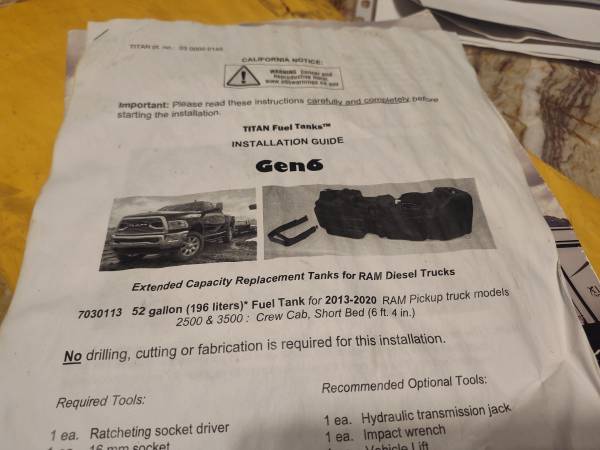Ram 2500/3500 titan fuel tank, dovoz USA — foto 7 z 7