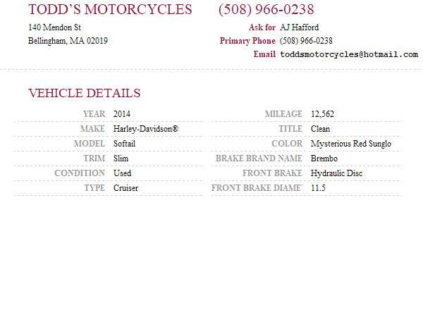 2014 Harley-Davidson, červená, dovoz USA — foto 11 z 11