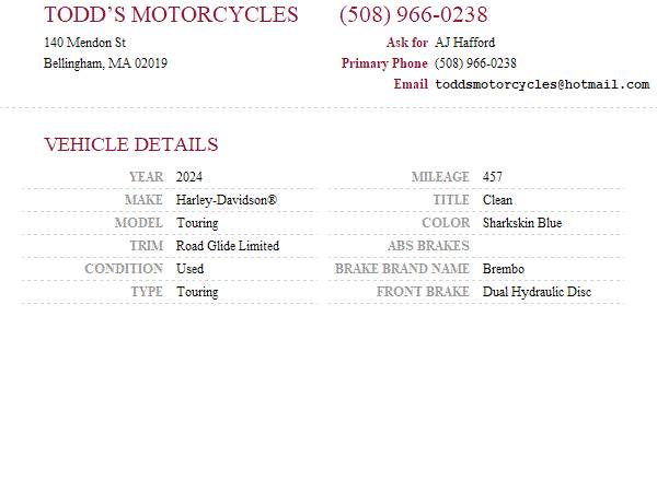 2024 Harley-Davidson, modrá, dovoz USA — foto 11 z 11