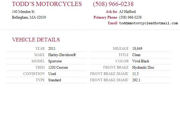 2011 Harley-Davidson, černá, dovoz USA — foto 2 z 2