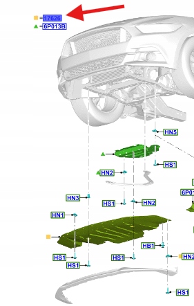 kryt motoru Pod nárazník Ford Mustang Mk6 2015- 5314033 _ Fr3b-6a975-db, Skladem v EU — foto 4 z 10