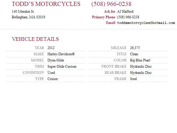2012 Harley-Davidson, modrá, dovoz USA — foto 11 z 11