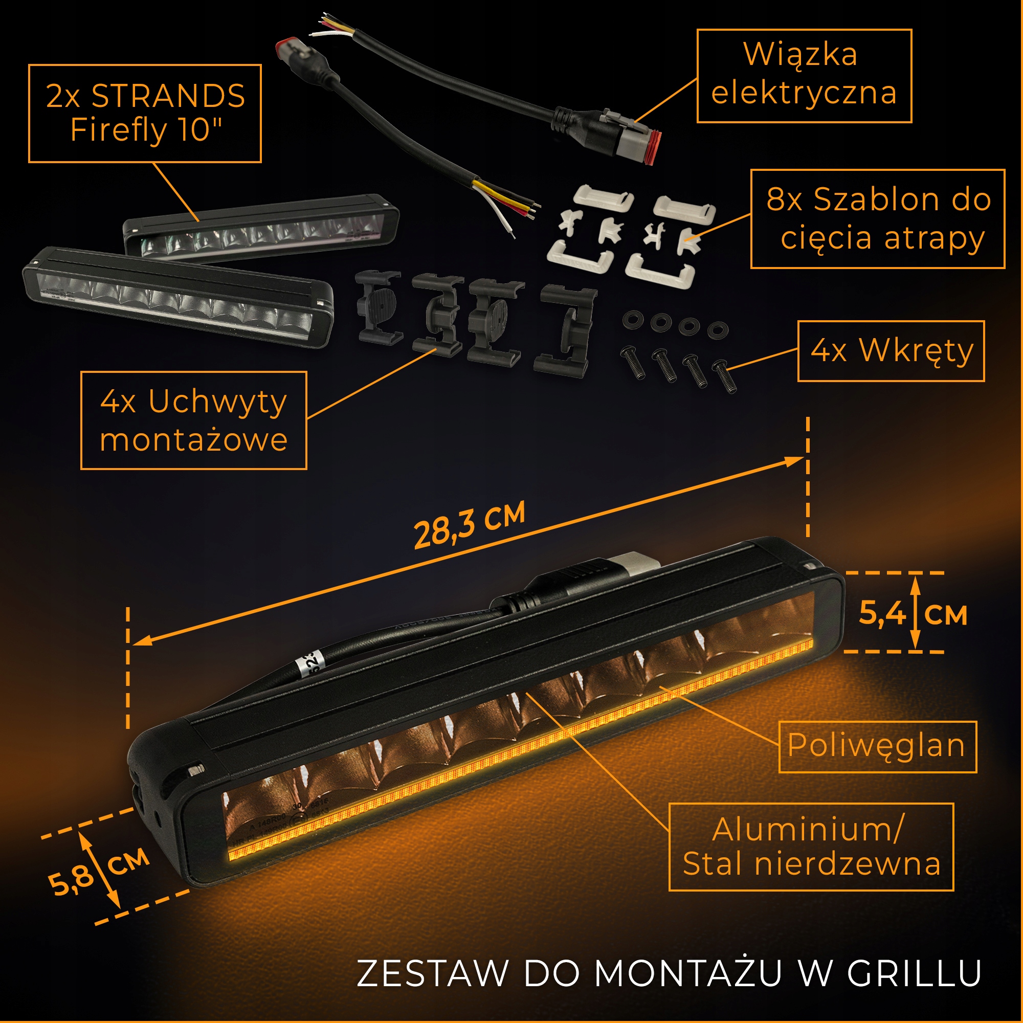 LED BAR sada světel osvětlení LED w grill do FORD RANGER IV 2022, dovoz Skladem v EU — foto 5 z 9