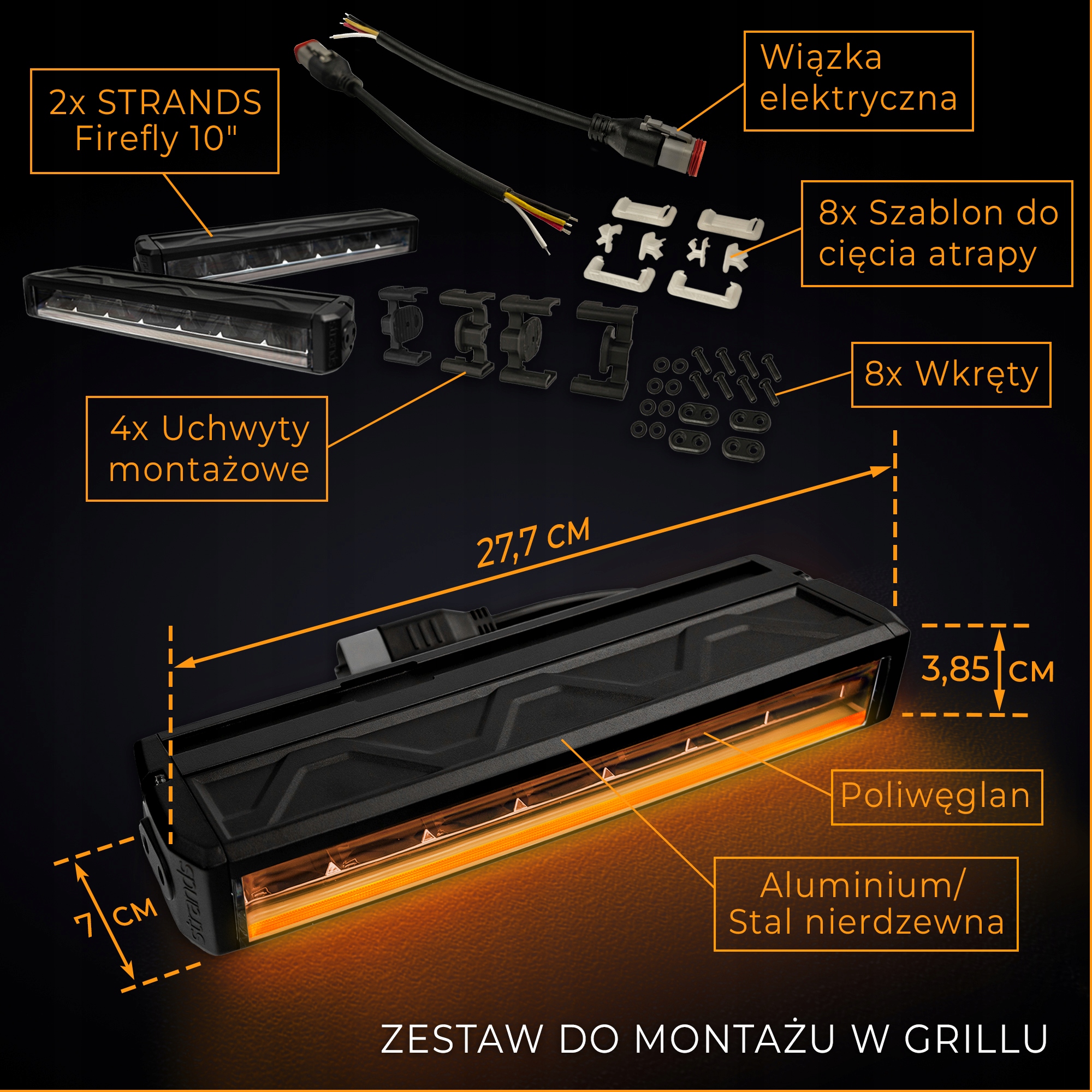 LED BAR sada světel osvětlení LED w grill na FORD RANGER IV 2022, Skladem v EU — foto 5 z 9