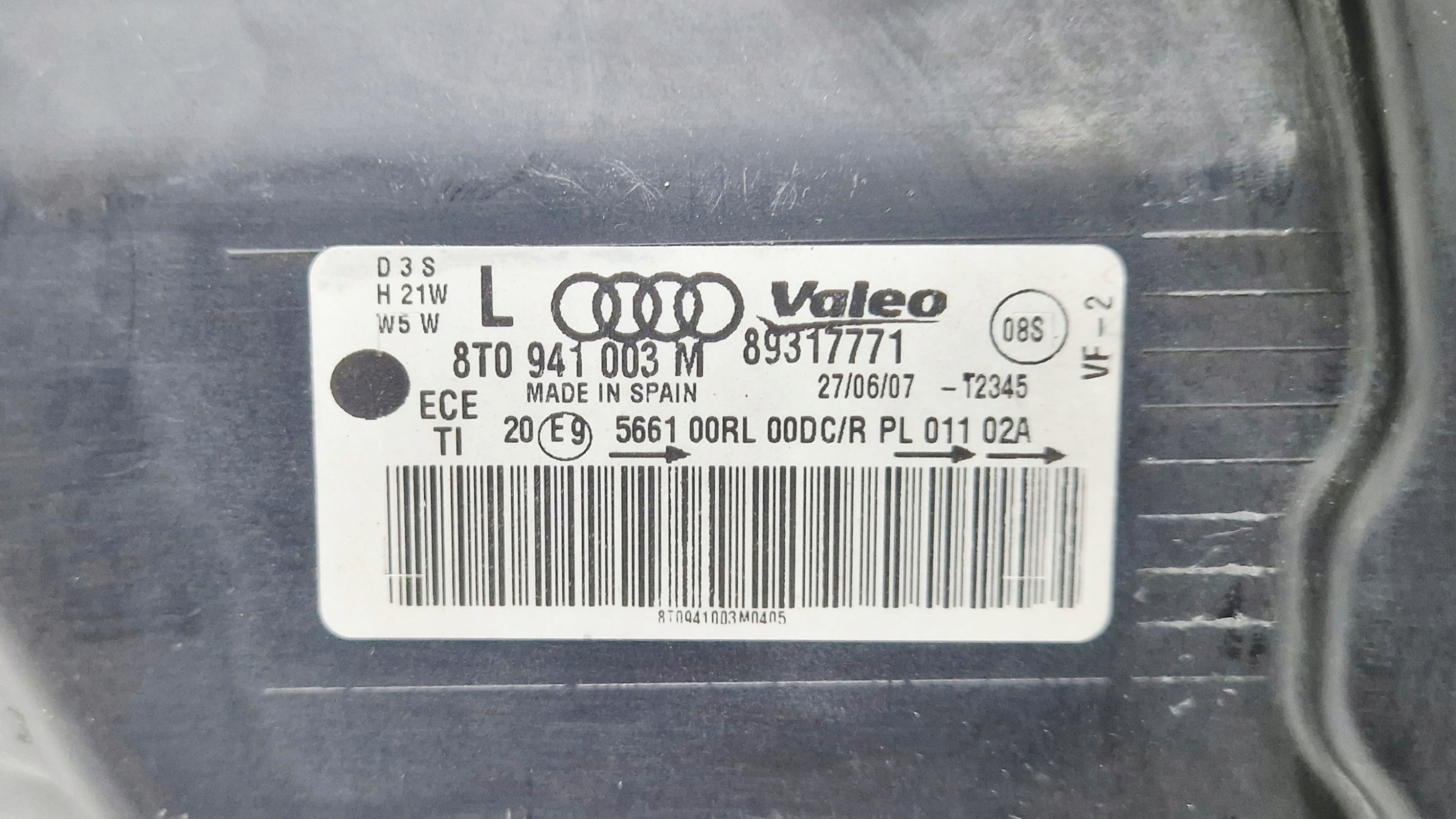 Audi A5 originál světlomet levá Bi-xenon LED kompletní OE 8t0941003m Uk, Skladem v EU — foto 12 z 12