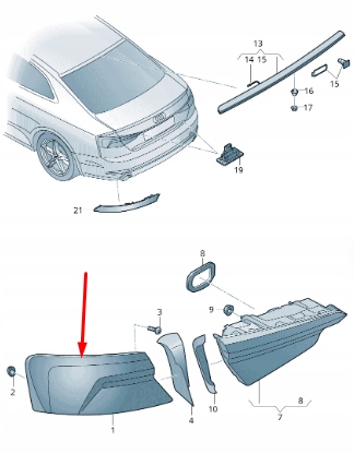 Audi A5 B8 2016-2019 světlomet zadní pravá 8w6945092d, Skladem v EU — foto 2 z 5