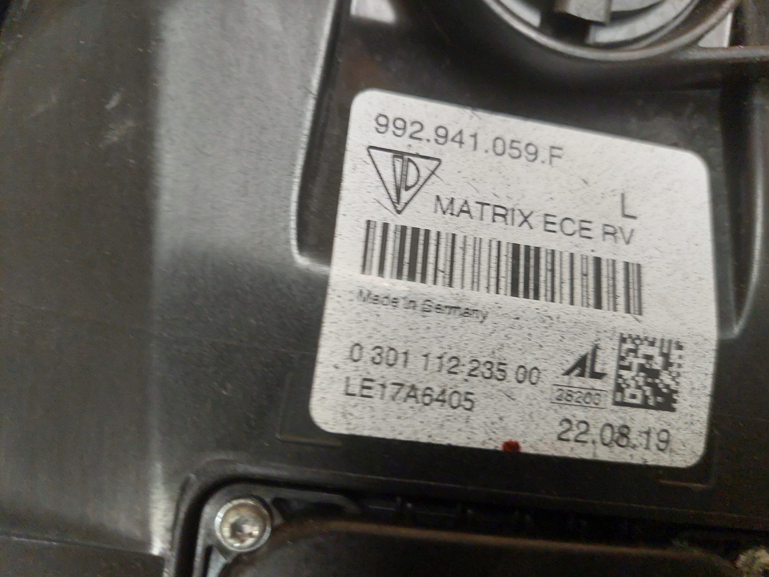 Porsche OE 992.941.059.F přední světlomet L, dovoz Skladem v EU — foto 4 z 7