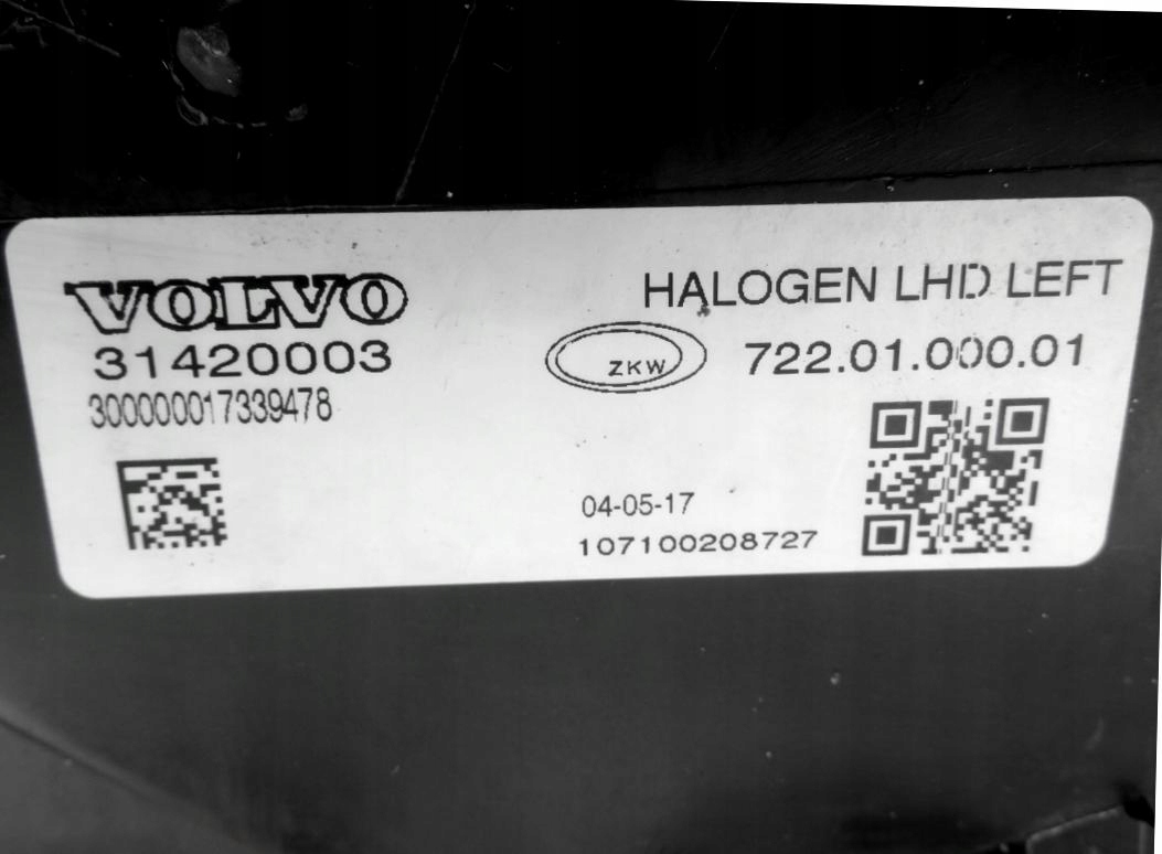 Volvo OE 31420003 světlomet zwykla, dovoz Skladem v EU — foto 3 z 3
