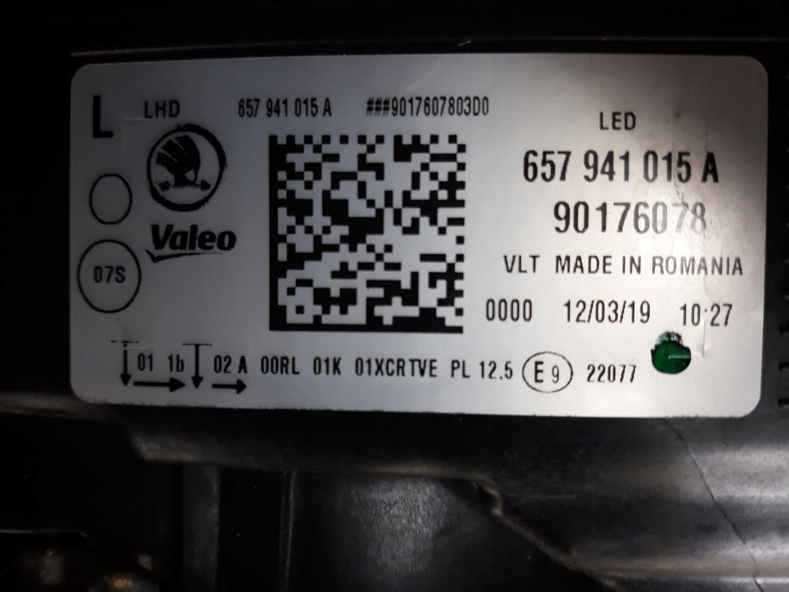 světlomet levá Bi-xenon Skoda Scala originál, Skladem v EU — foto 3 z 4