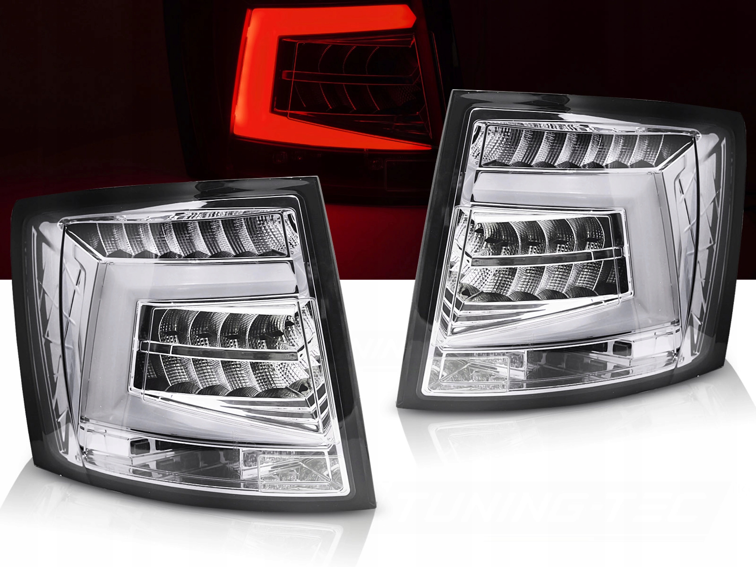světlomety zadní SKODA OCTAVIA 3 Kombi - Clear Chrom LED BAR Diodowe, Skladem v EU — foto 2 z 2
