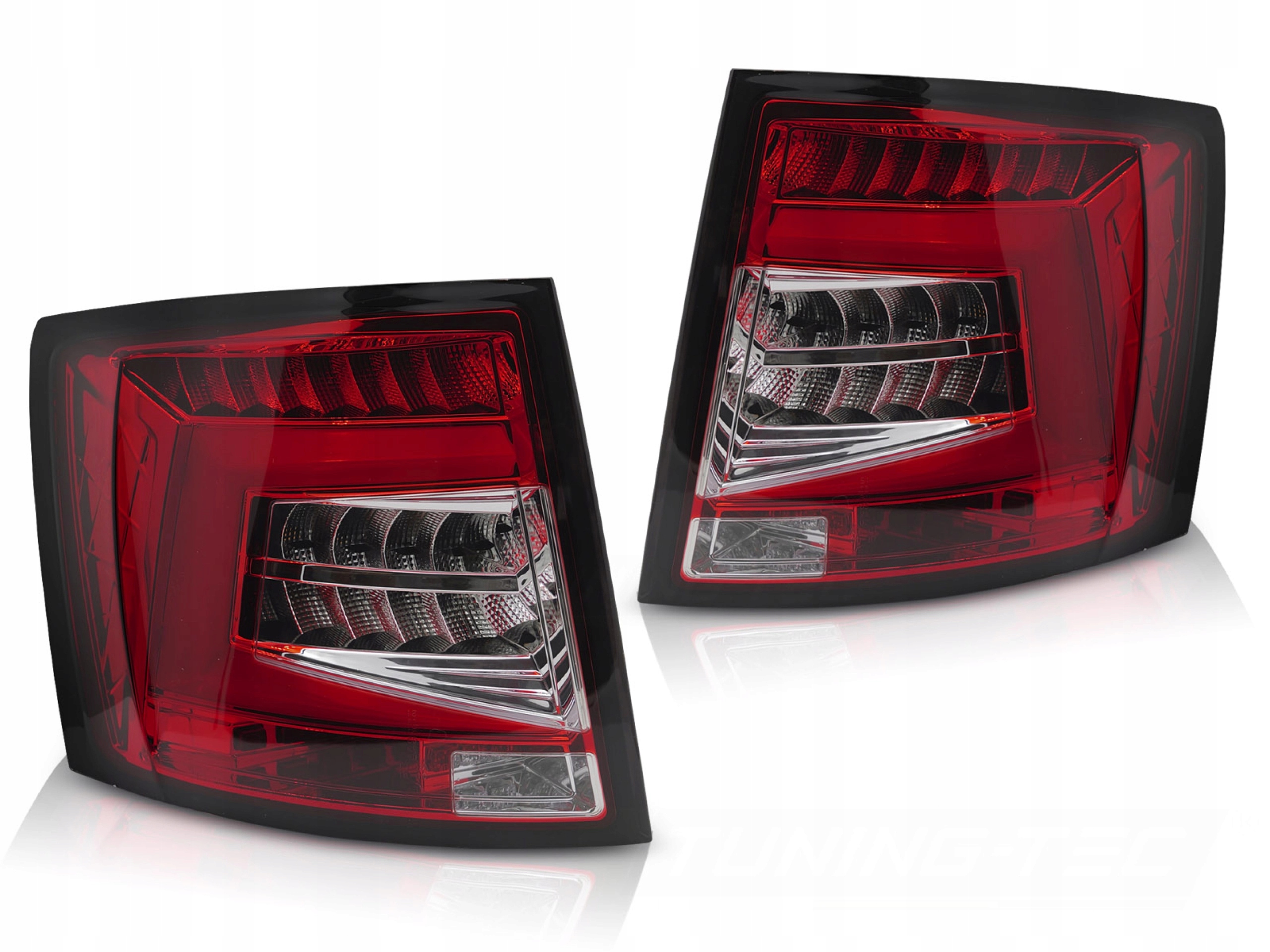 světlomety zadní SKODA OCTAVIA 3 Kombi - Clear Red White LED BAR Diodowe, červená, dovoz Skladem v EU — foto 2 z 2