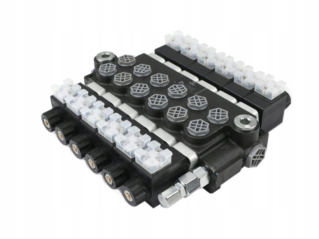 Hydraulický rozvaděč 6-sekční sterowany elektricky 12V 40L VOIMA [V, Skladem v EU — foto 1