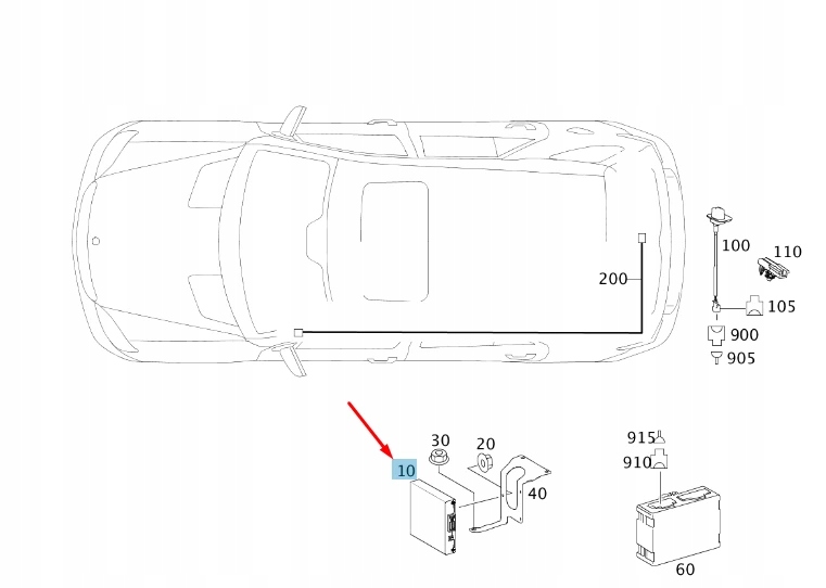 Mercedes-benz Ml W164 Jednostka Sterujaca Kamera Cofania A1648205385, Skladem v EU — foto 1