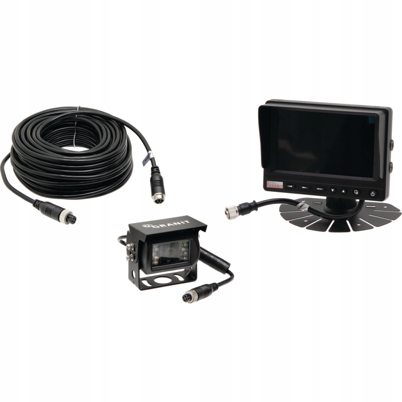 sada system wideo monitor 5 cali kamera kat 130 st 10-32V L=20m IP69K, Skladem v EU — foto 1