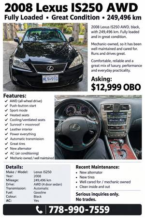 2008 Lexus, dovoz Kanada — foto 6 z 6