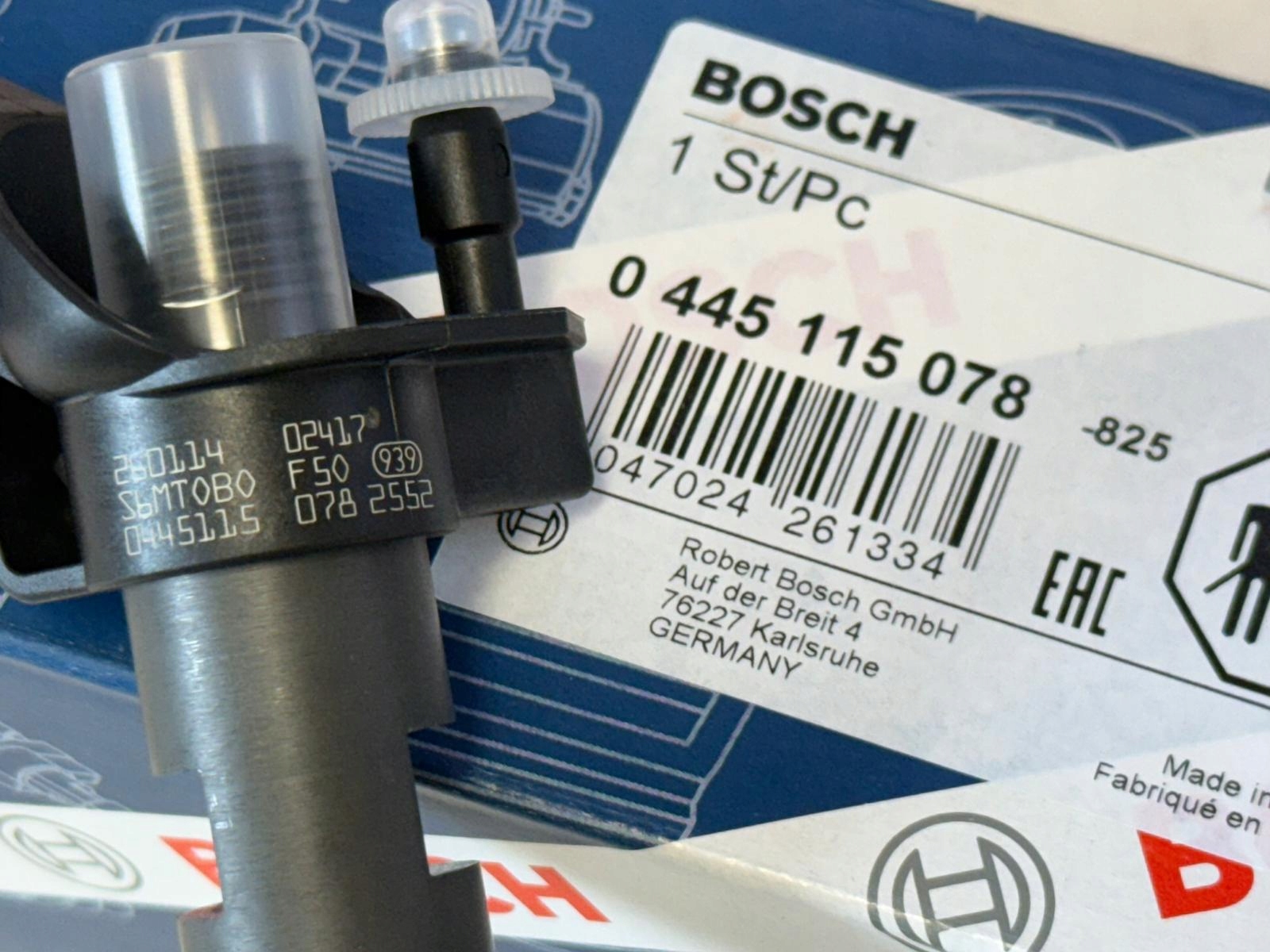 Vstřikovač Bosch 0445115078 — Audi A4 3.0 TDI, dovoz Skladem v EU — foto 8 z 9
