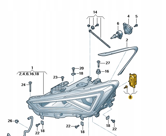 Světlomet — Cupra, Skladem v EU — foto 1