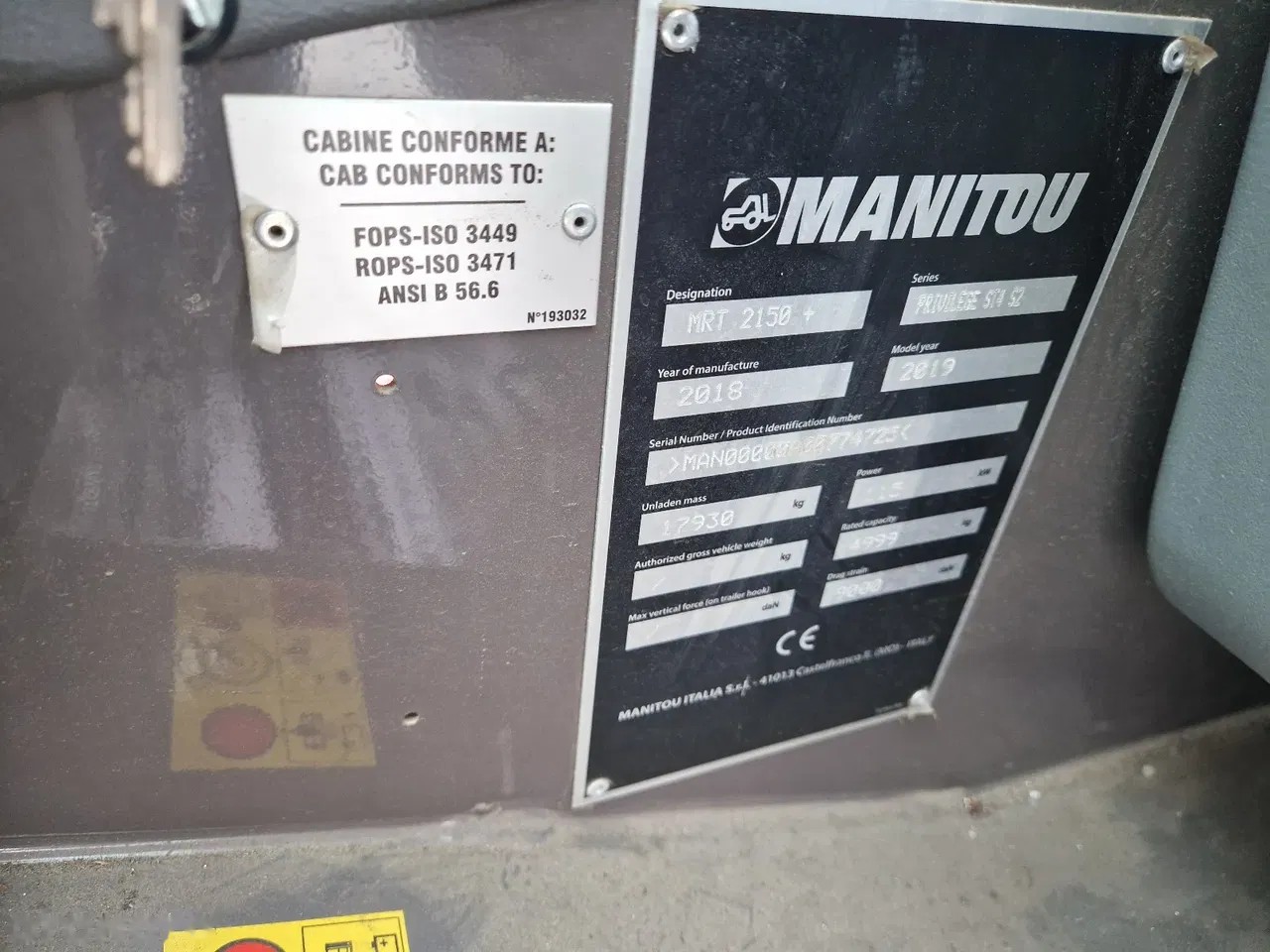 2018 Manitou MRT, 2 298 mth, dovoz Skladem v EU — foto 10 z 18