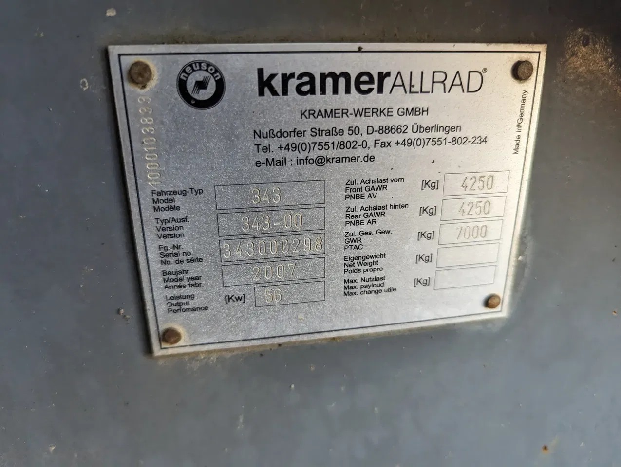 2007 Kramer 580, 9 800 mth, dovoz Skladem v EU — foto 3 z 6