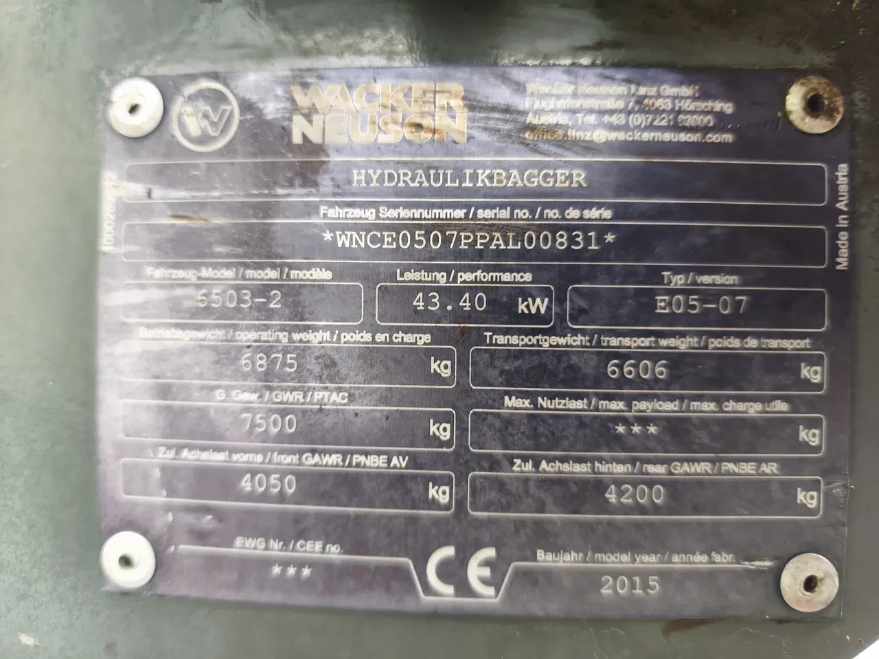 2015 Wacker Neuson 6503, 5 615 mth, dovoz Skladem v EU — foto 14 z 15