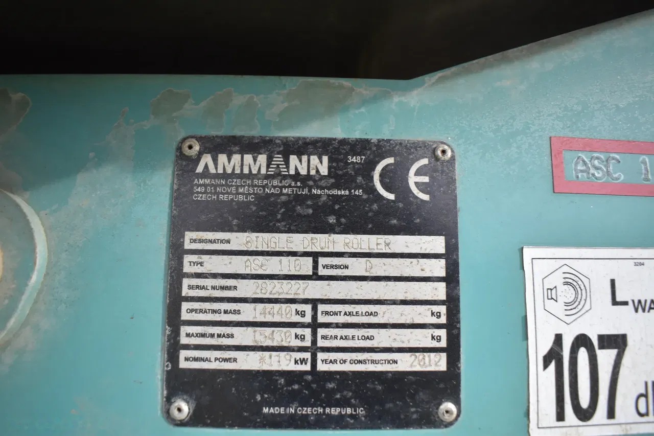 2012 Ammann ASC 110D, 8 371 mth, dovoz Skladem v EU — foto 5 z 20